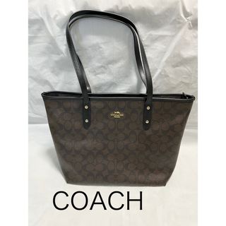 コーチ(COACH)の美品　COACH トートバッグ 肩掛け A4茶　革　シグネチャー　レディース(トートバッグ)