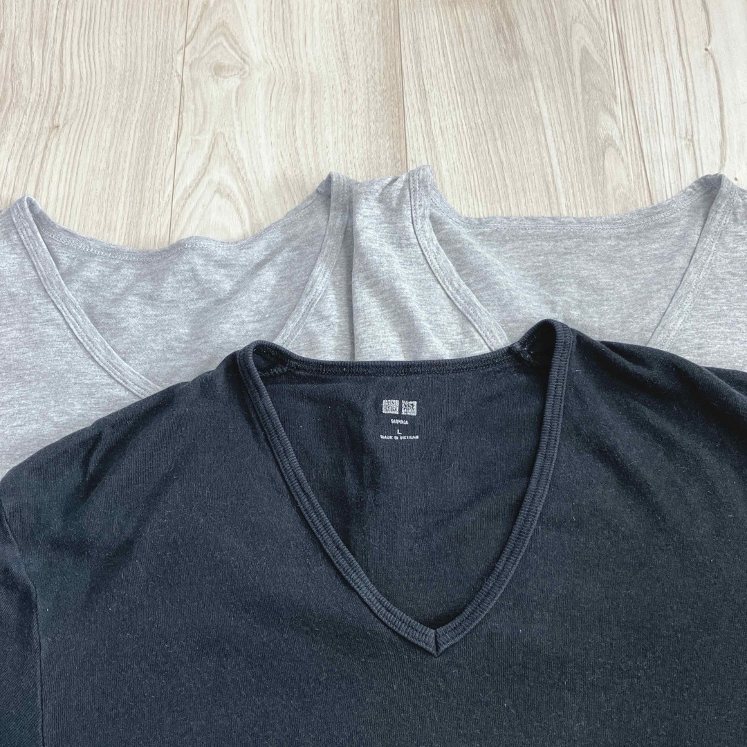UNIQLO(ユニクロ)のユニクロ　ジーユー　メンズL　半袖Tシャツ　インナーシャツ　3点　おまとめセット メンズのトップス(Tシャツ/カットソー(半袖/袖なし))の商品写真