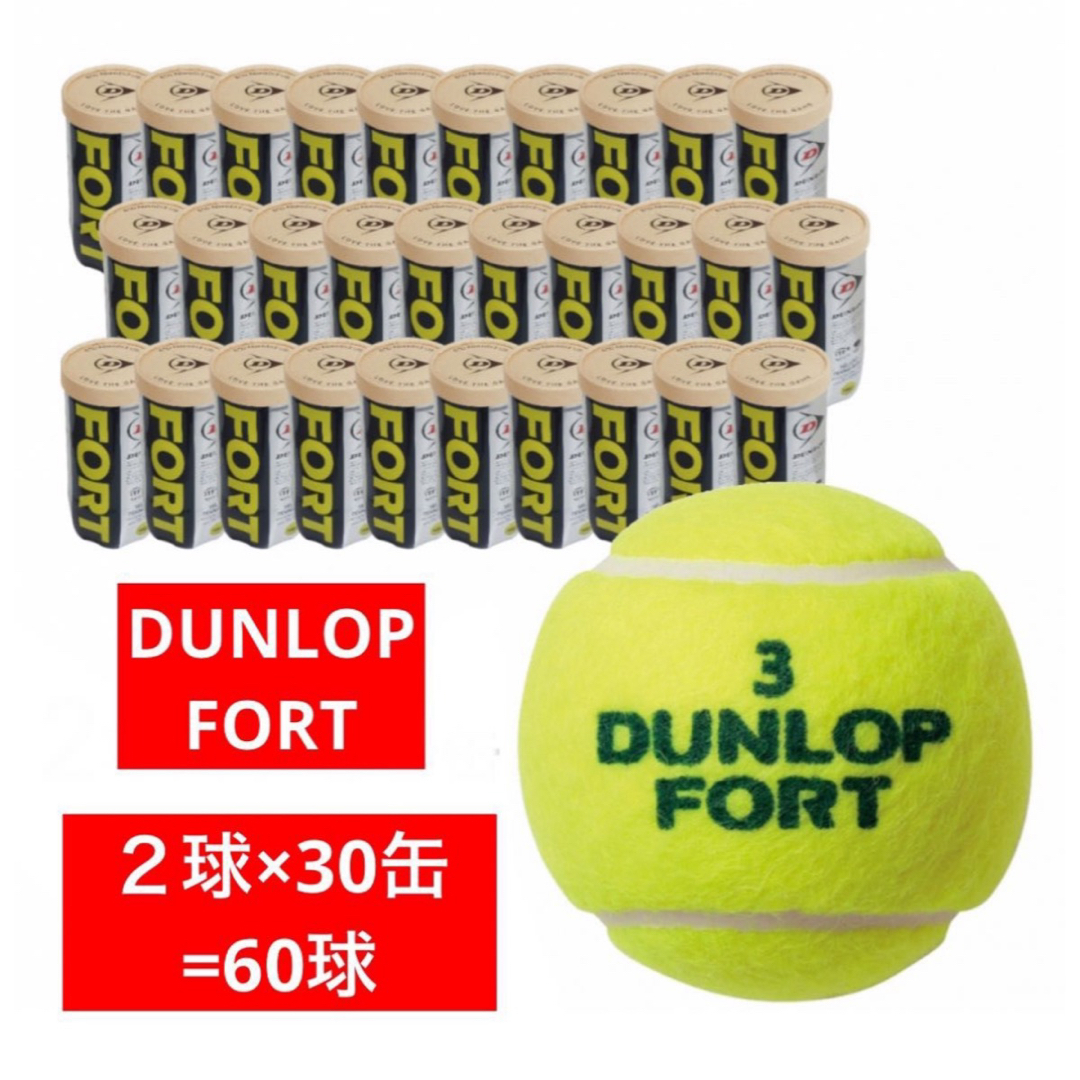 DUNLOP - DUNLOP FORT テニスボール ２球入 １箱（30缶/60球)の