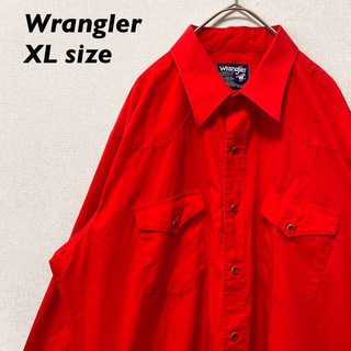 Wrangler - ラングラー　長袖シャツ　ワークシャツ　無地　ワンポイントロゴ　男女兼用　XL