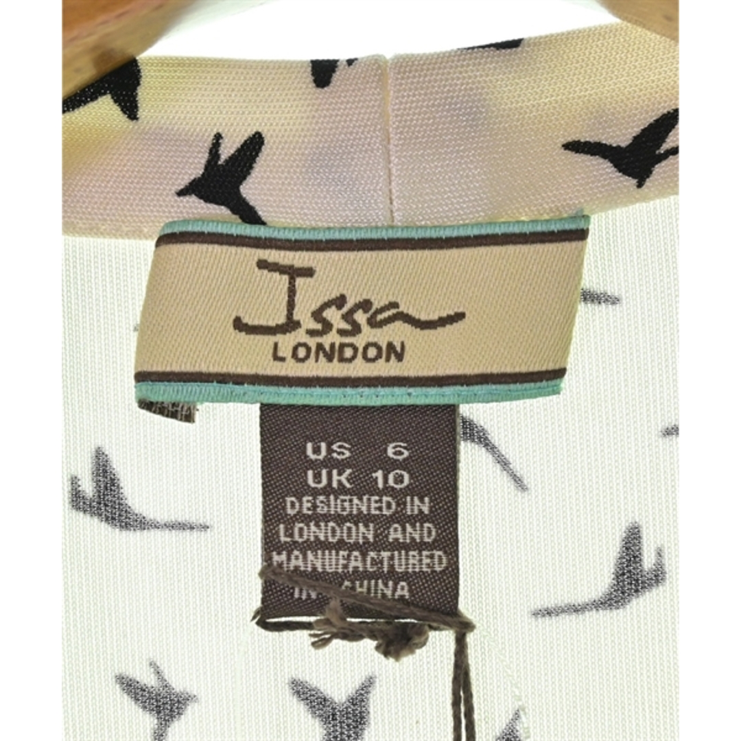 Issa London(イッサロンドン)のISSA LONDON ワンピース 10(M位) 白系x黒(総柄) 【古着】【中古】 レディースのワンピース(ひざ丈ワンピース)の商品写真