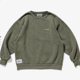 ダブルタップス(W)taps)の【極美品】wtape 19AW COLLEGE CREW NECK オリーブ S(スウェット)