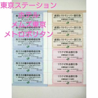 ジェイアール(JR)のJR東日本優待宿泊券、直営レストラン·バー割引券３枚、リラクゼ15％割引券３枚(宿泊券)