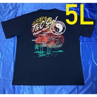 T&C surf ネイビー色 半袖Tシャツ メンズ大きいサイズ 5L 