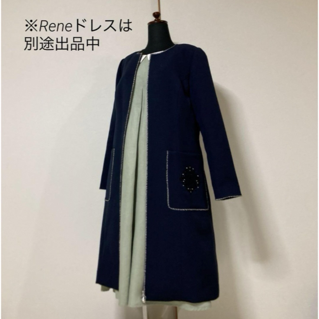 René(ルネ)の極美品★¥71,500 Rene スプリングコートドレス(38 L・ネイビー) レディースのジャケット/アウター(スプリングコート)の商品写真
