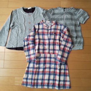 ミキハウス(mikihouse)の女の子 ワンピース カーディガン まとめ売り 3点セット(ワンピース)