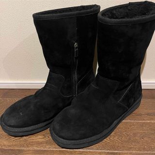 アグオーストラリア(UGG AUSTRALIA)のUGG アグ サイドジップアップ ペコス ムートンブーツ 黒 ブラック(ブーツ)