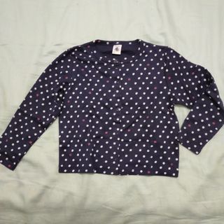 プチバトー(PETIT BATEAU)のPETIT BATEAU プチバトー ドット長袖シャツ 長袖トップス 110cm(カーディガン)