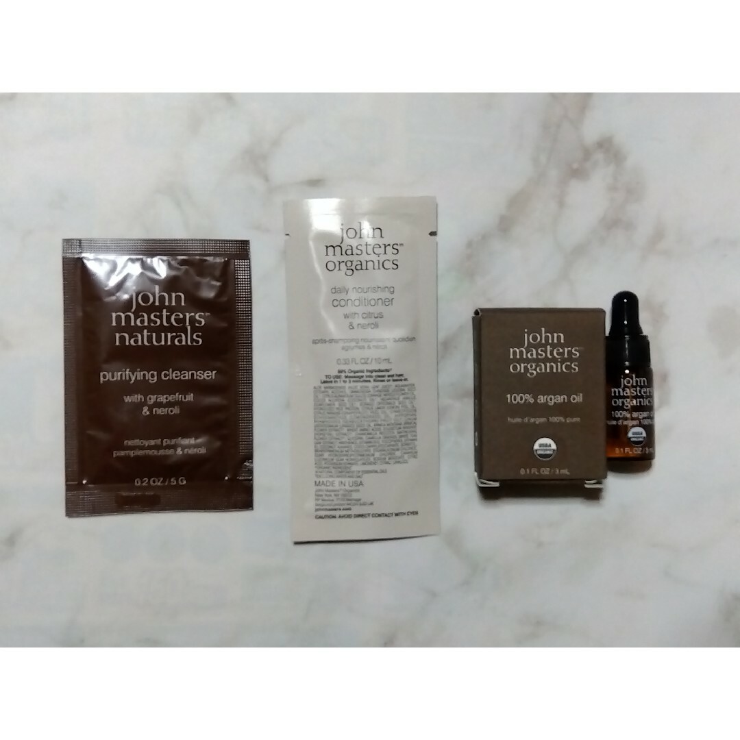 John Masters Organics(ジョンマスターオーガニック)のジョンマスター　サンプル3点 コスメ/美容のキット/セット(サンプル/トライアルキット)の商品写真