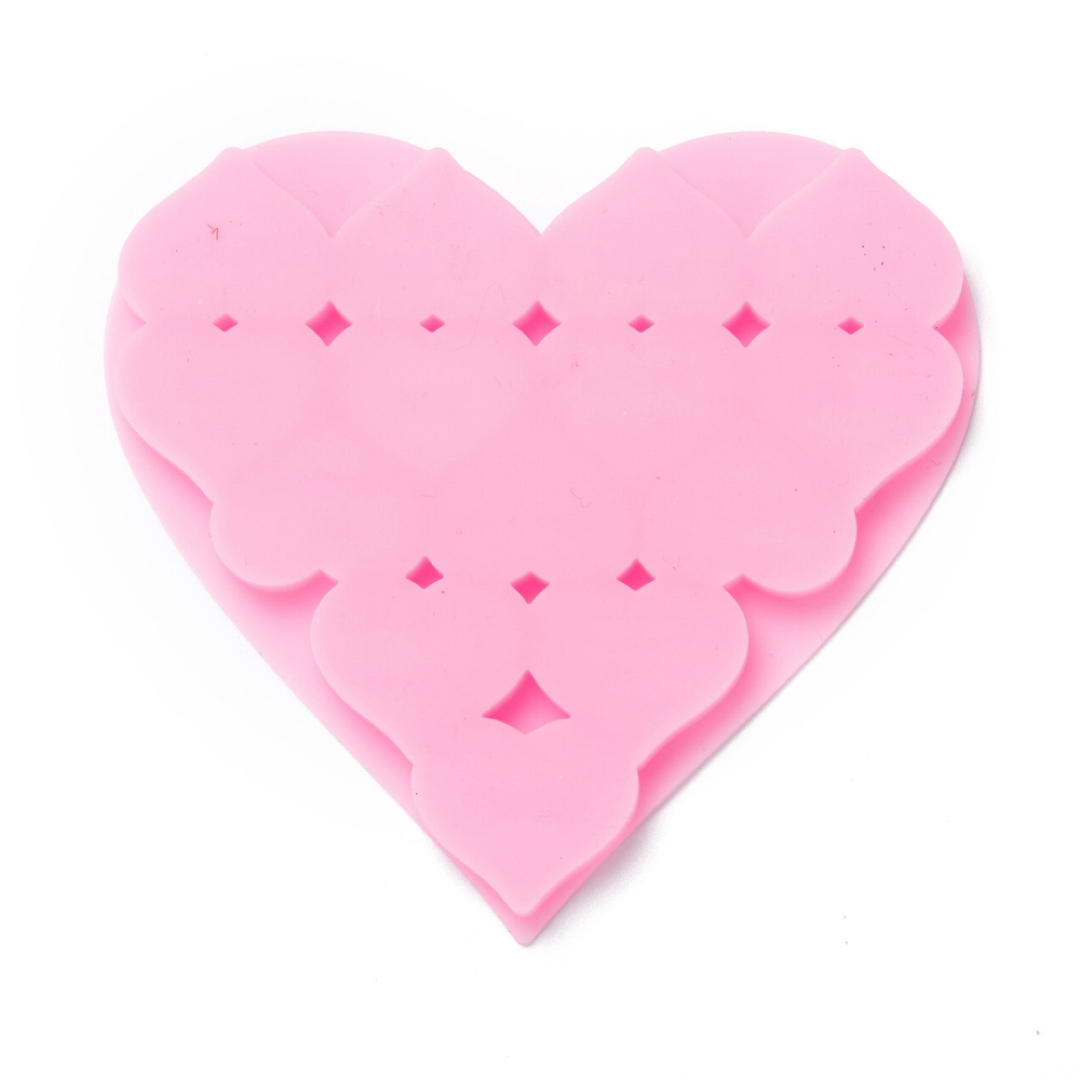 シリコンキャンディハーツモールドミニ《ピンク》1個お菓子レジン型シリコン型 ハンドメイドの素材/材料(各種パーツ)の商品写真