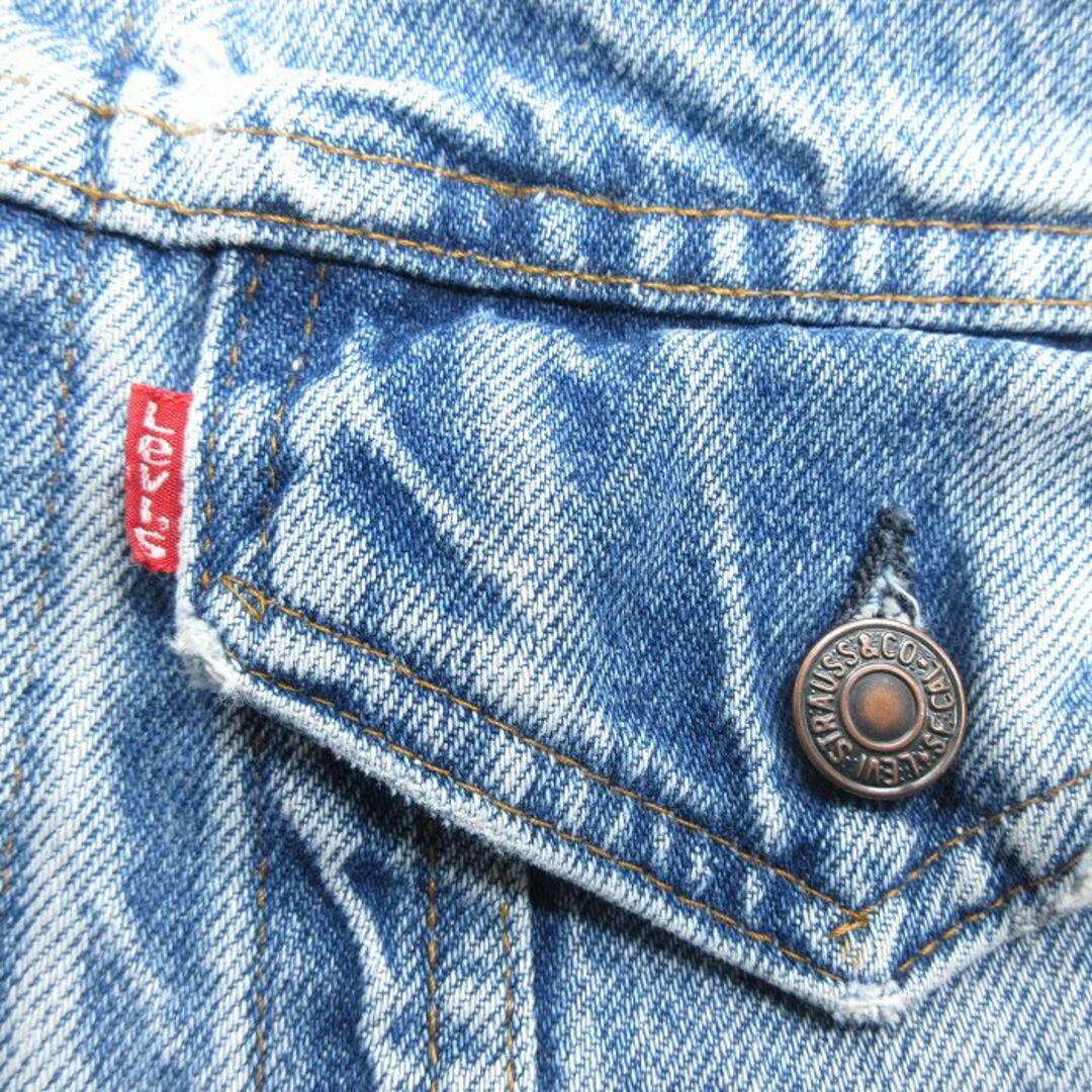 Levi's(リーバイス)のS★古着 リーバイス Levis 長袖 ジージャン メンズ 90年代 90s USA製 紺 ネイビー デニム 23dec21 中古 アウター Gジャン ジャケット メンズのジャケット/アウター(ダッフルコート)の商品写真