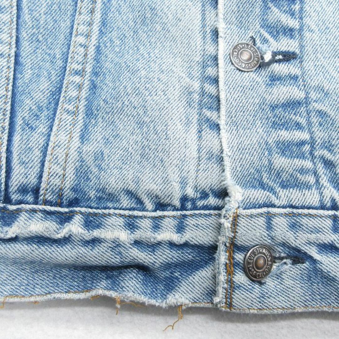 Levi's(リーバイス)のS★古着 リーバイス Levis 長袖 ジージャン メンズ 90年代 90s USA製 紺 ネイビー デニム 23dec21 中古 アウター Gジャン ジャケット メンズのジャケット/アウター(ダッフルコート)の商品写真