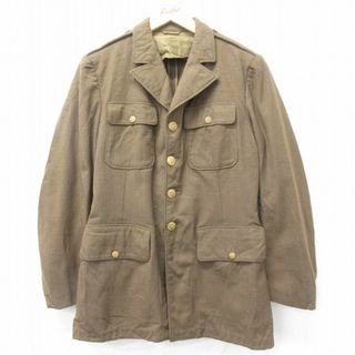 S★古着 長袖 ビンテージ ミリタリー ジャケット 将校服 メンズ 40年代 40s ウール USA製 緑系 グリーン 23dec21 中古 アウター フライト(ダッフルコート)