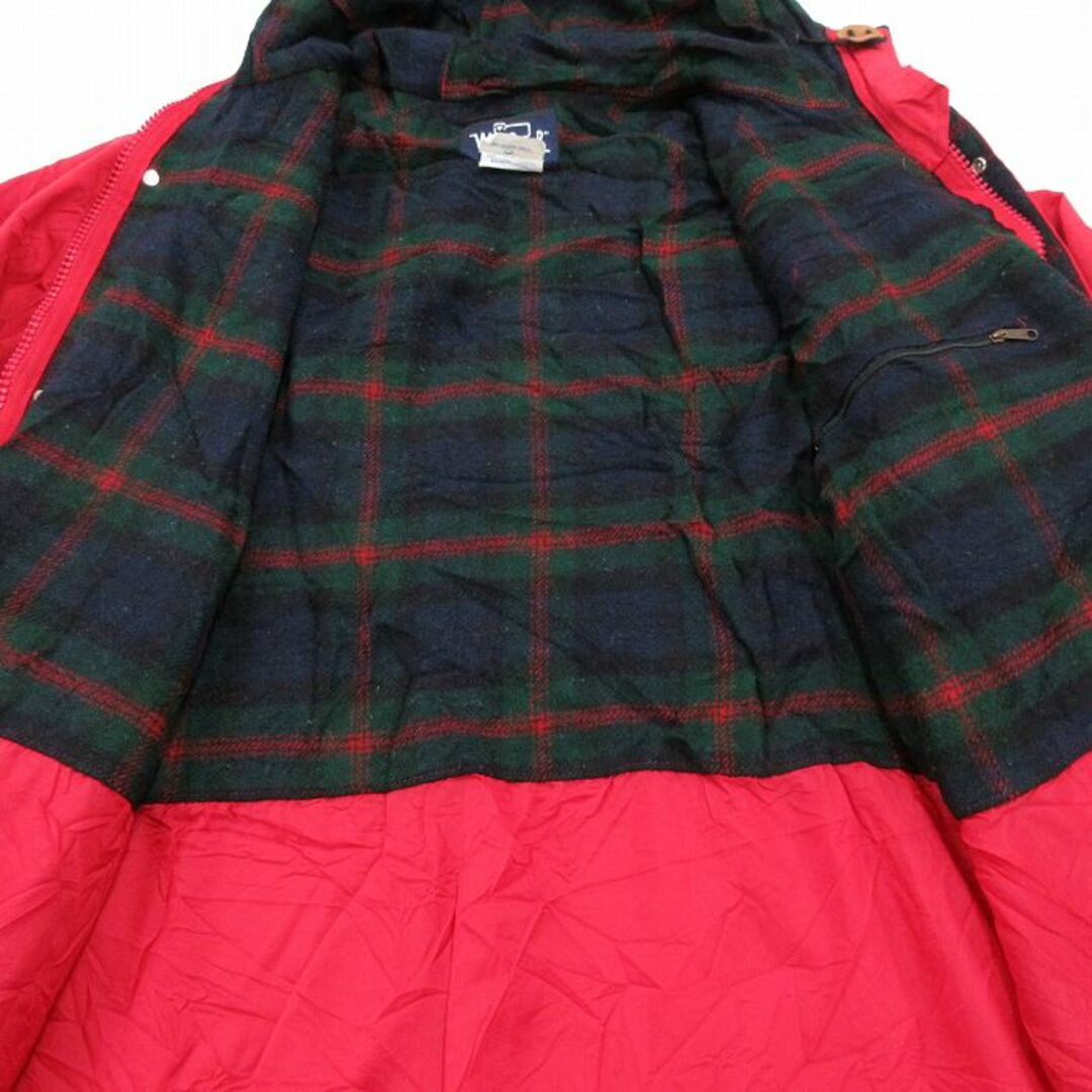 WOOLRICH(ウールリッチ)のL★古着 ウールリッチ WOOLRICH 長袖 ジャケット マウンテン パーカー メンズ 90年代 90s ロクヨンクロス ロング丈 ラグラン USA製 赤 レッド 内側ウール 23dec21 中古 アウター メンズのジャケット/アウター(ダッフルコート)の商品写真