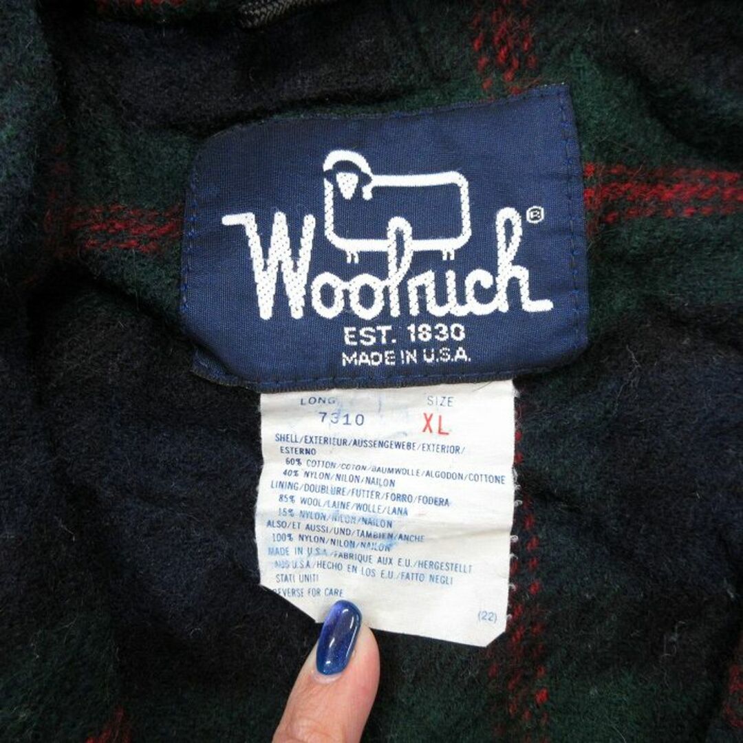 WOOLRICH(ウールリッチ)のL★古着 ウールリッチ WOOLRICH 長袖 ジャケット マウンテン パーカー メンズ 90年代 90s ロクヨンクロス ロング丈 ラグラン USA製 赤 レッド 内側ウール 23dec21 中古 アウター メンズのジャケット/アウター(ダッフルコート)の商品写真