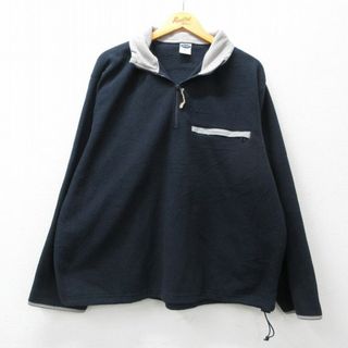 オールドネイビー(Old Navy)のXL★古着 オールドネイビー OLD NAVY 長袖 フリース ジャケット メンズ 紺 ネイビー 23dec21 中古 アウター(ダッフルコート)