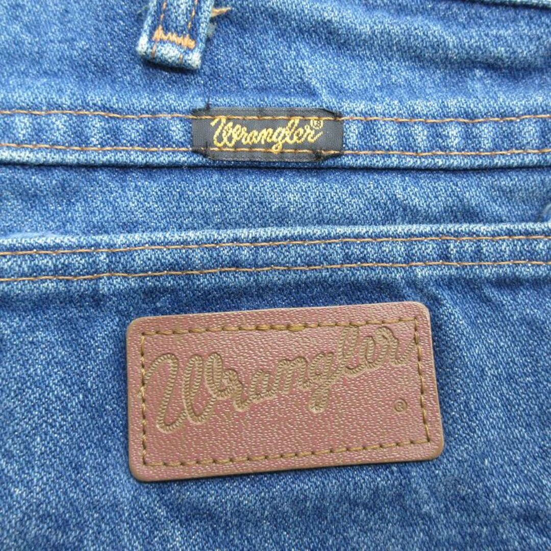 Wrangler(ラングラー)のW32★古着 ラングラー Wrangler ジーンズ メンズ 90年代 90s ヒゲ コットン USA製 紺 ネイビー デニム 23dec21 中古 ボトムス ジーパン Gパン ロング パンツ メンズのパンツ(ワークパンツ/カーゴパンツ)の商品写真