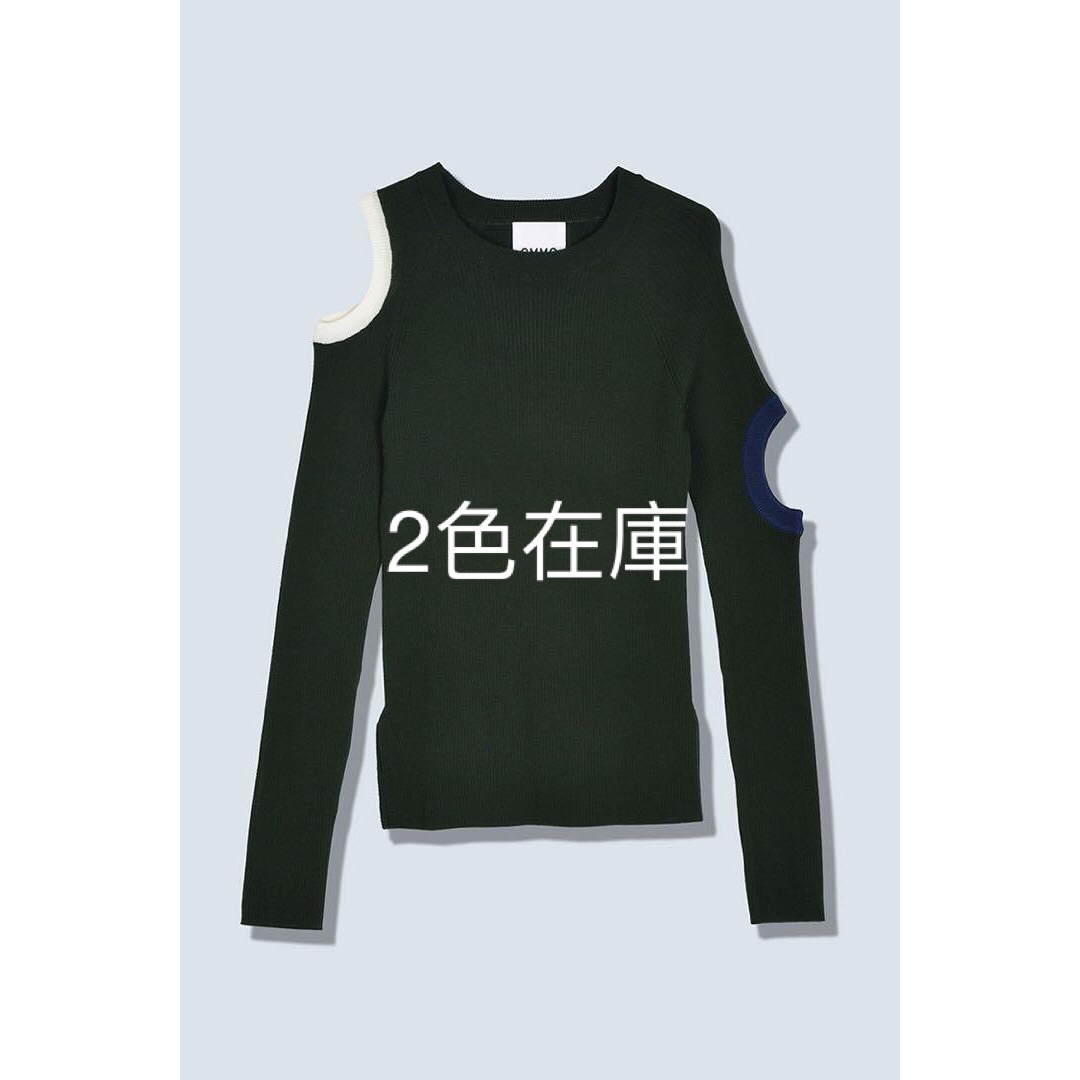 OMMO CIRCLE CUT HALF SLEEVE TOPネイビー OMMO CIRCLE CUT HALF SLEEVE TOPネイビー