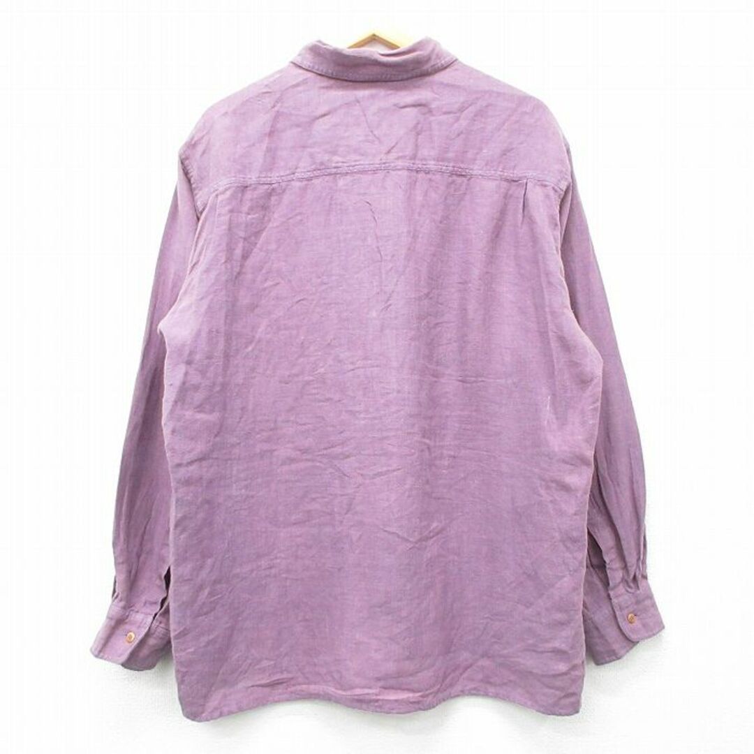 XL★古着 長袖 シャツ メンズ 紫 パープル 23dec26 中古 トップス メンズのトップス(シャツ)の商品写真