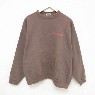 XL★古着 TULTEX 長袖 スウェット メンズ 90年代 90s 映画 ザエージェント ジェリーマグワイア 刺繍 大きいサイズ クルーネック USA製 茶 ブラウン 23dec22 中古 スエット トレーナー トップス(パーカー)