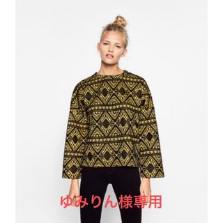 ザラ(ZARA)のゆみりん様専用★美品★ZARA 総レーストップス ザラ(カットソー(長袖/七分))