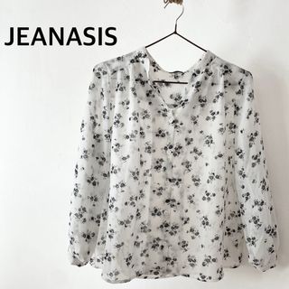 ジーナシス(JEANASIS)のジーナシス　花柄　ホワイト系　シャツ　ブラウス　トップス　フリーサイズ(シャツ/ブラウス(長袖/七分))