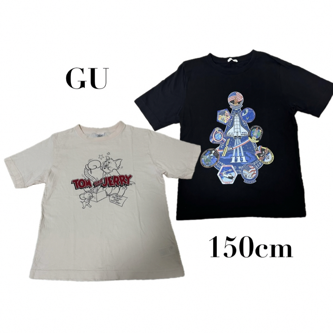 GU(ジーユー)の【GU(ジーユー）】キッズ トムとジェリー ロケット 半袖  Tシャツ 150 キッズ/ベビー/マタニティのキッズ服男の子用(90cm~)(Tシャツ/カットソー)の商品写真