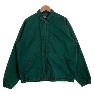 ラルフローレン(Ralph Lauren)のPolo by Ralph Lauren ポロラルフローレン コットン ジップアップブルゾン ジャケット グリーン 裏地フランネル Size M(ブルゾン)