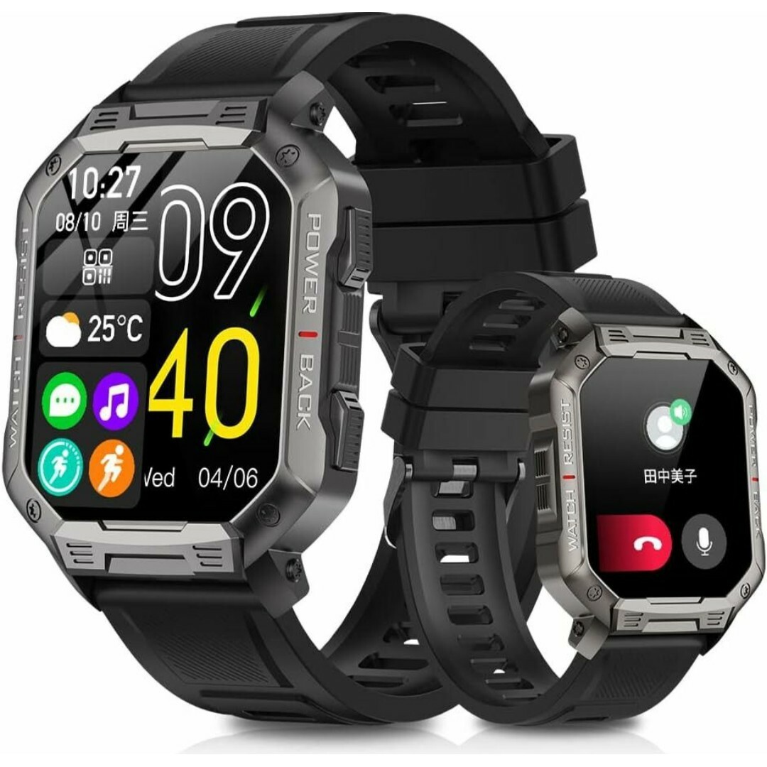 スマートウォッチ Bluetooth通話機能付き 1.83インチ大画面 軍用規格 メンズの時計(腕時計(デジタル))の商品写真