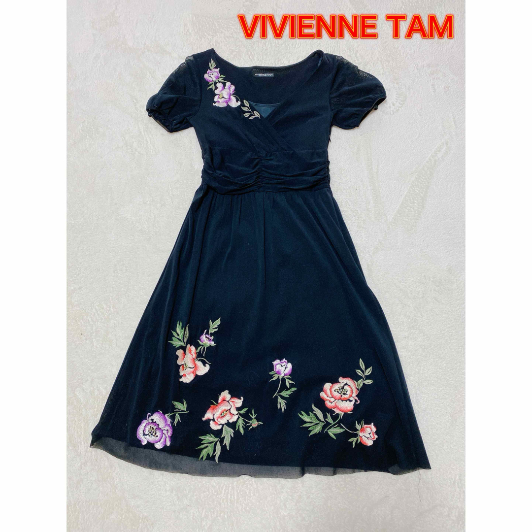 VIVIENNE TAM(ヴィヴィアンタム)のVIVIENNE TAM ヴィヴィアンタム　ワンピース　パワーネット　サイズ0 レディースのワンピース(ひざ丈ワンピース)の商品写真