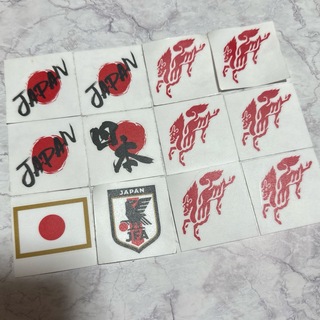 日本代表 サッカー 日本 JAPAN 応援 国旗 フェイスシール 8枚セット(応援グッズ)