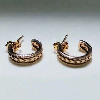 スタージュエリー ハート ミル打ち フープピアス K18