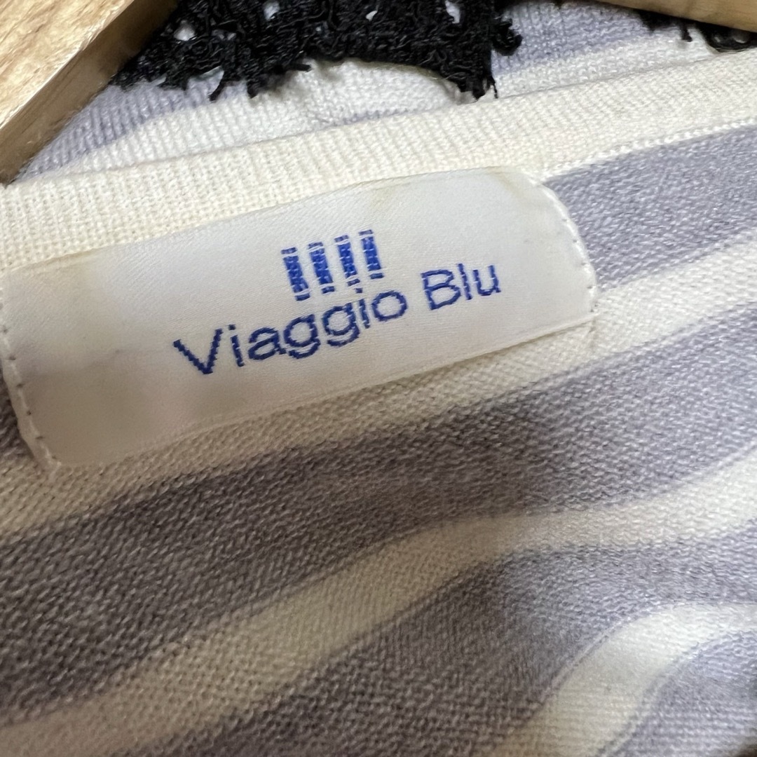 VIAGGIO BLU(ビアッジョブルー)のビアッジョブルー　ウールボーダーレースニット レディースのトップス(ニット/セーター)の商品写真