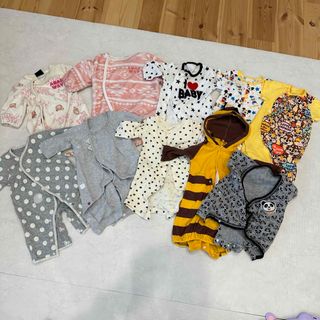 アカチャンホンポ(アカチャンホンポ)の新生児 ベビー洋服 ロンパース 50 60 70 まとめ売り10点 女の子男の子(ロンパース)