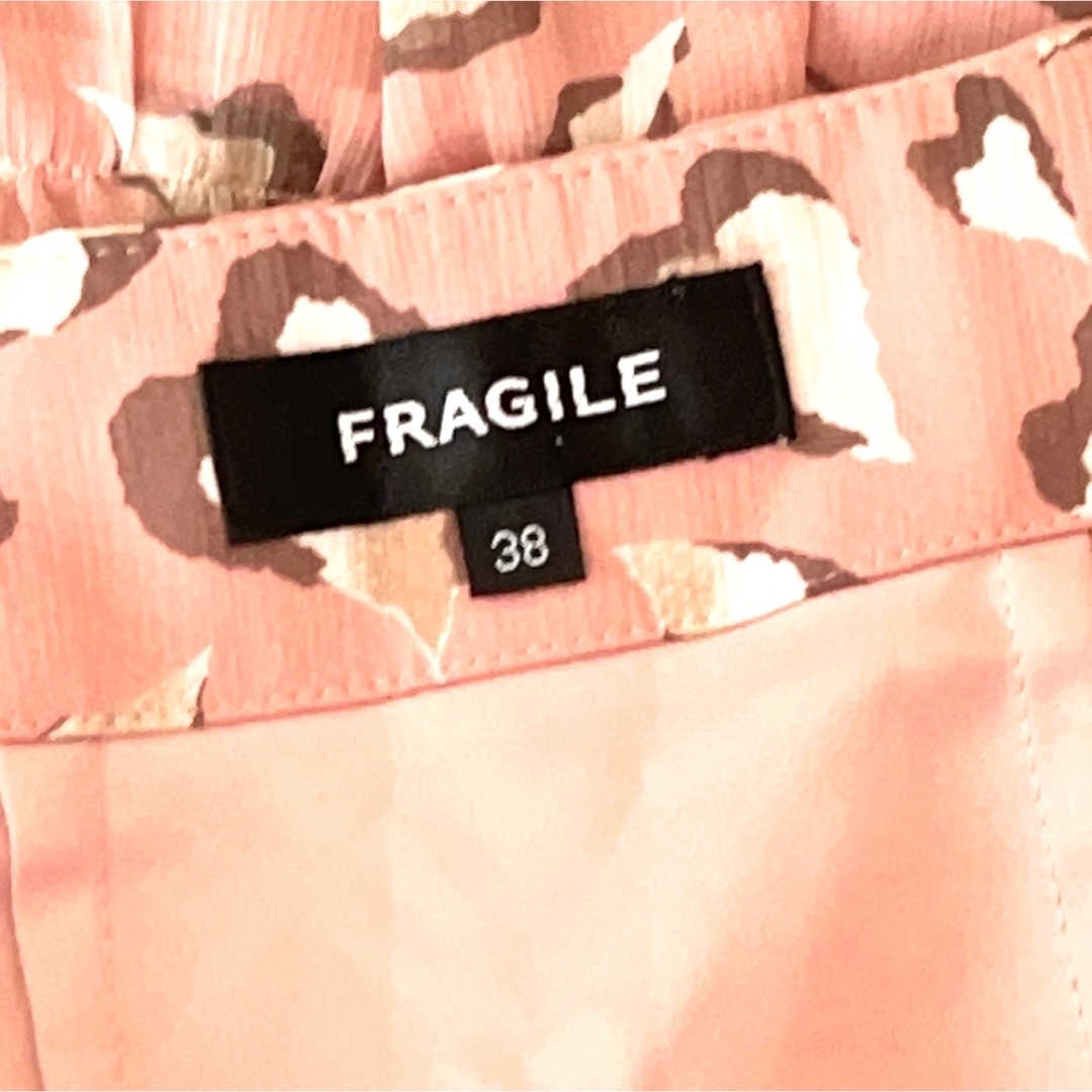 FRAGILE(フラジール)のフラジール　スカート　シフォン　ハート型ヒョウ柄　ピンク レディースのスカート(ひざ丈スカート)の商品写真