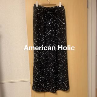 AMERICAN HOLIC - アメリカンホリック とろみ ドット柄ワイドパンツ  Lsize