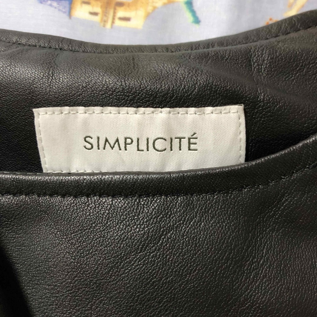 Simplicite(シンプリシテェ)の新品　Simplicite シンプリシテェ　レザーブルゾン  シープスキン レディースのジャケット/アウター(ライダースジャケット)の商品写真