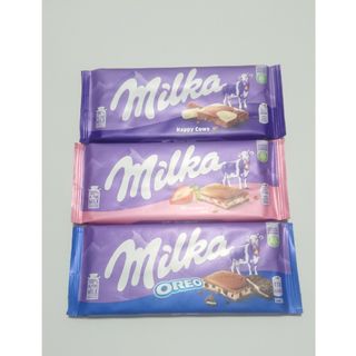 milka ミルカチョコレート 3種類 ハッピーカウ ストロベリー オレオ(菓子/デザート)