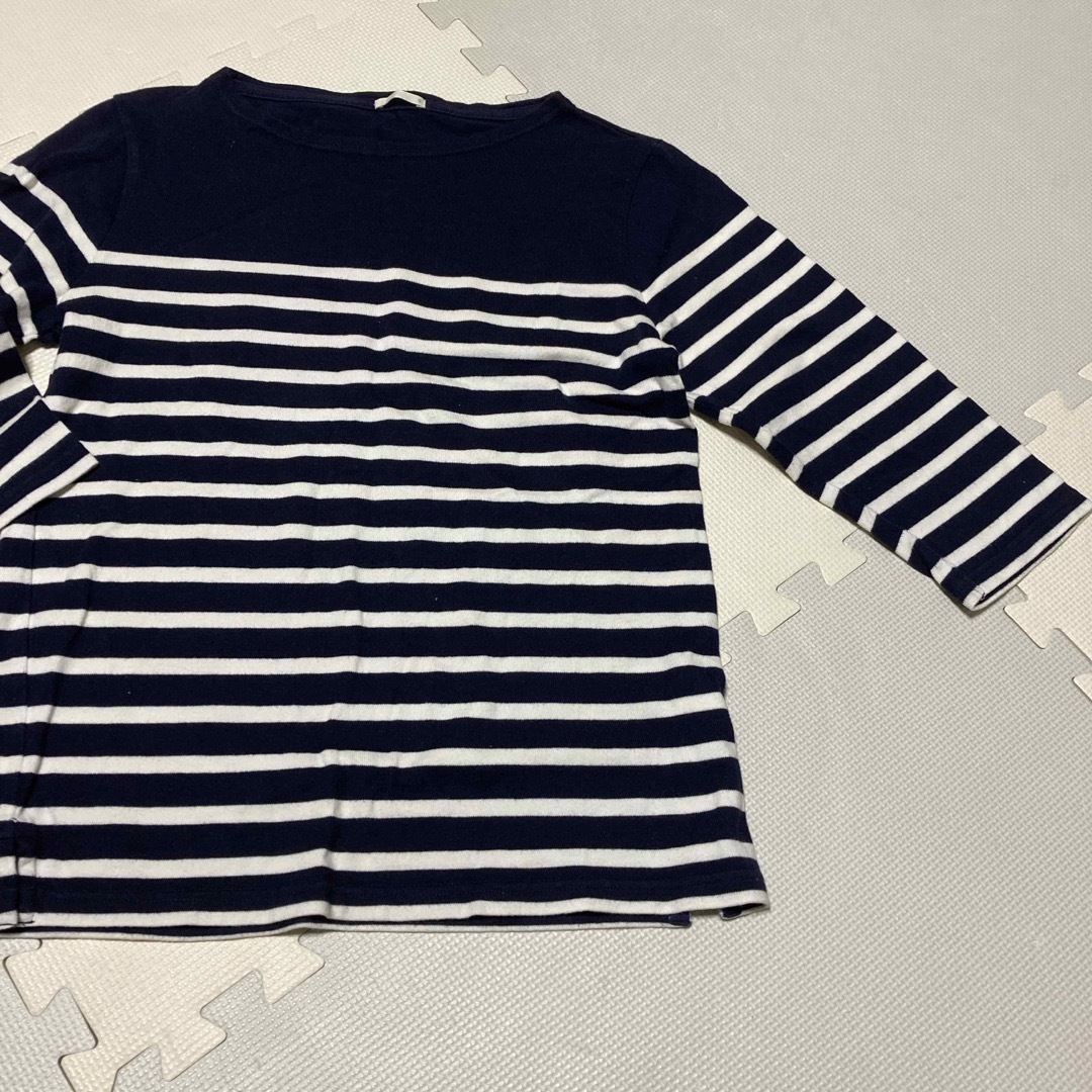 GU(ジーユー)のGU  ボーダー　七分袖　カットソー　S メンズのトップス(Tシャツ/カットソー(七分/長袖))の商品写真