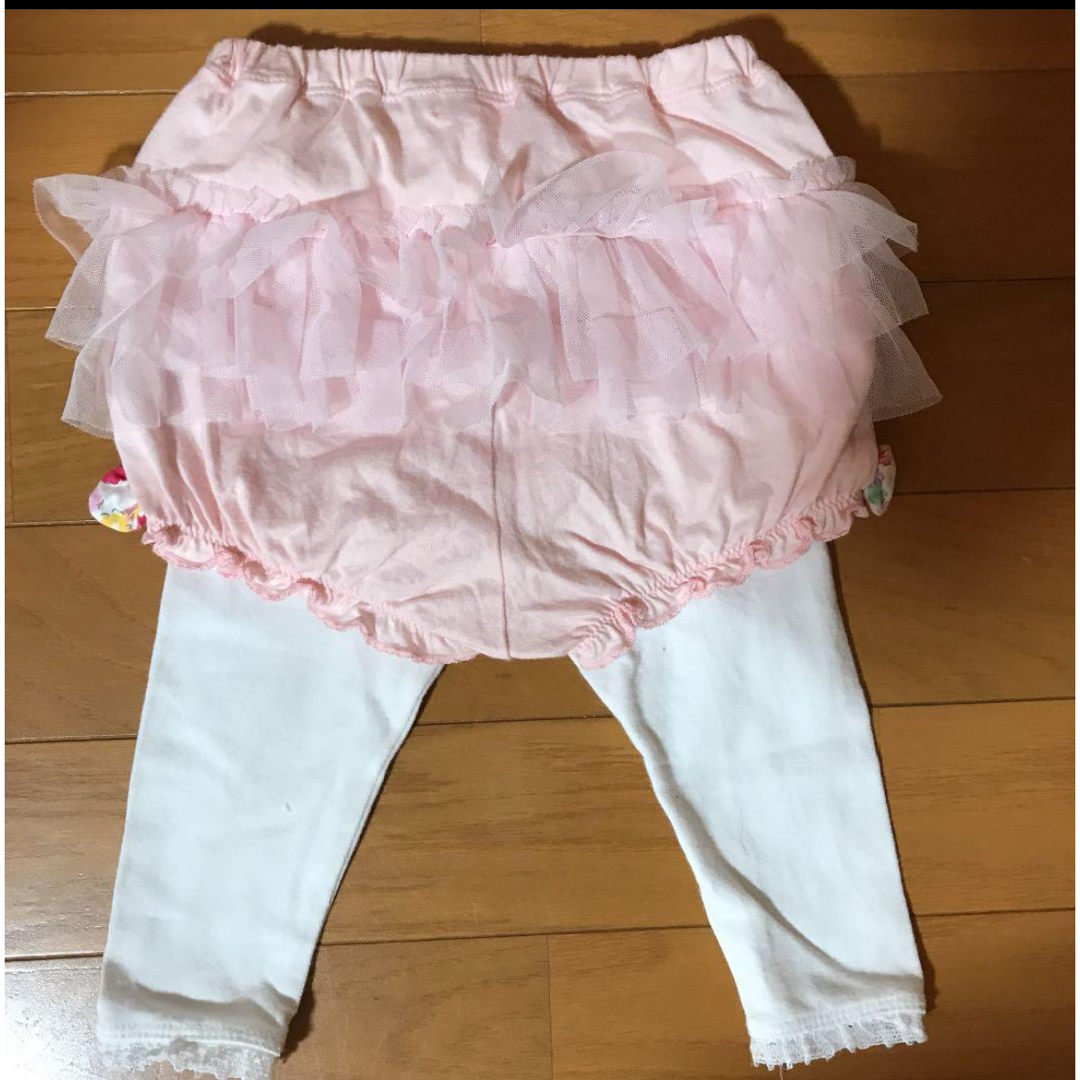 mikihouse(ミキハウス)のミキハウス70 女の子セット　ロンパース　かぼちゃパンツ　レギンス キッズ/ベビー/マタニティのベビー服(~85cm)(ロンパース)の商品写真