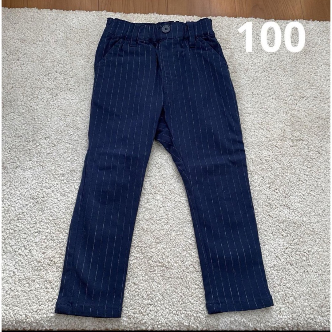 3can4on(サンカンシオン)のサンカンシオン　裏起毛ストライプパンツ　100 キッズ/ベビー/マタニティのキッズ服男の子用(90cm~)(パンツ/スパッツ)の商品写真