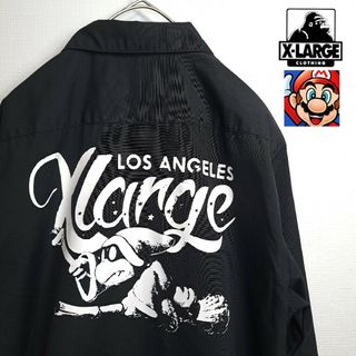 エクストララージ(XLARGE)の【希少】X-LARGE × マリオ コラボ 長袖 ワークシャツ ブラック M(シャツ)