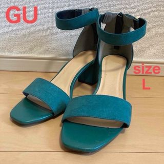 GU - ジーユー　サンダル　グリーン　Lサイズ　24cm  レディース