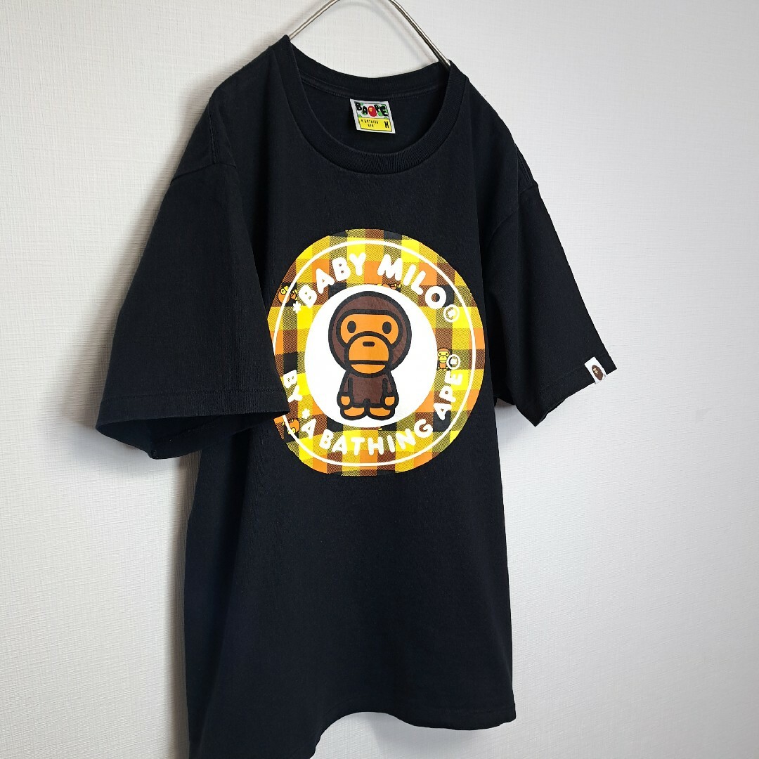 A BATHING APE(アベイシングエイプ)の【人気】A BATHING APE ビッグプリント 半袖 Tシャツ ブラック M メンズのトップス(Tシャツ/カットソー(半袖/袖なし))の商品写真