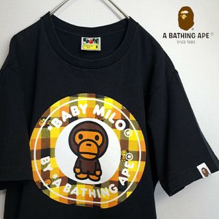 アベイシングエイプ(A BATHING APE)の【人気】A BATHING APE ビッグプリント 半袖 Tシャツ ブラック M(Tシャツ/カットソー(半袖/袖なし))