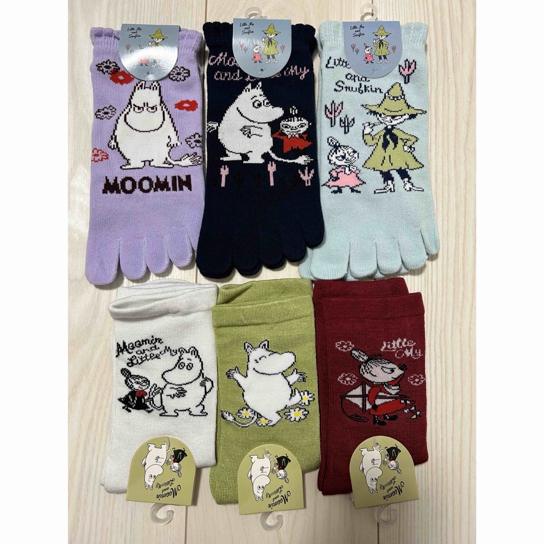 MOOMIN(ムーミン)のムーミン 靴下　ソックス　5本指ソックス　6足セット レディースのレッグウェア(ソックス)の商品写真