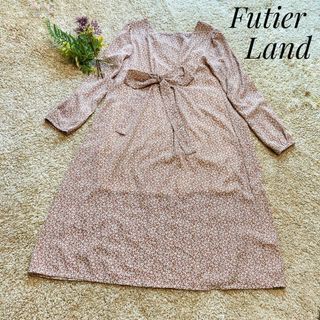 フューティアランド(futier land)のFutier Landフューティアランド 小花柄 リボン ワンピース 春 F(ひざ丈ワンピース)