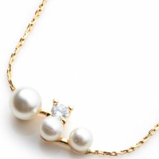 クリームドット(Cream dot)の[未使用]Cream dot. パールネックレス　ゴールド　シンプル　華奢　上品(ネックレス)