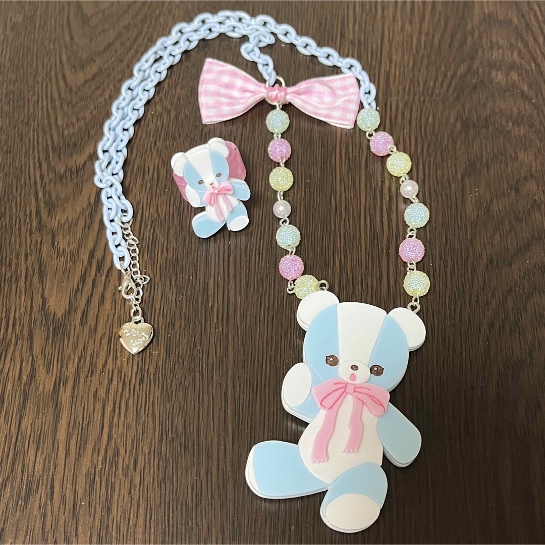 Angelic Pretty(アンジェリックプリティー)のbear toy ネックレス・リング　セット　angelic pretty レディースのアクセサリー(ネックレス)の商品写真