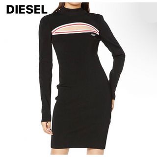 ディーゼル(DIESEL)の【美品】ディーゼル ワンピース 胸元オープン 長袖 ニット ブランド 正規品(ミニワンピース)